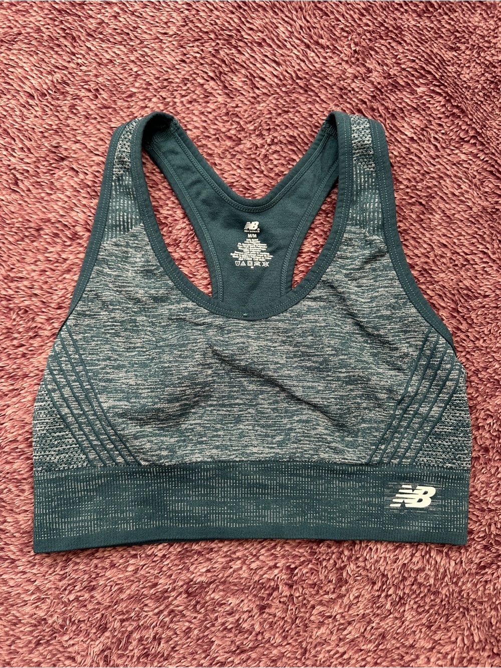 New Balance Women's Seamless Teal Sports Bra (No cup inserts)